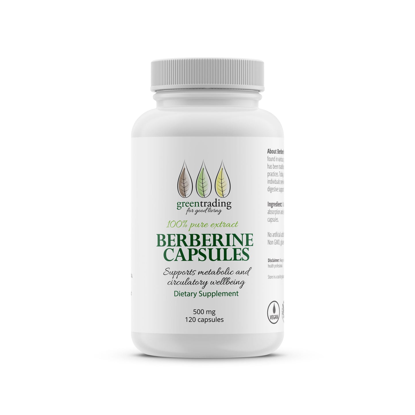 Berberine Capsules 500mg, 120 Capsules