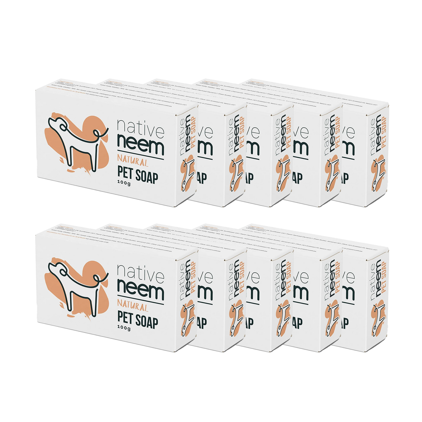 Nativeneem Organic Neem Pet Soap Bars (10 x 75g Bars - Discontinued Old Formula)