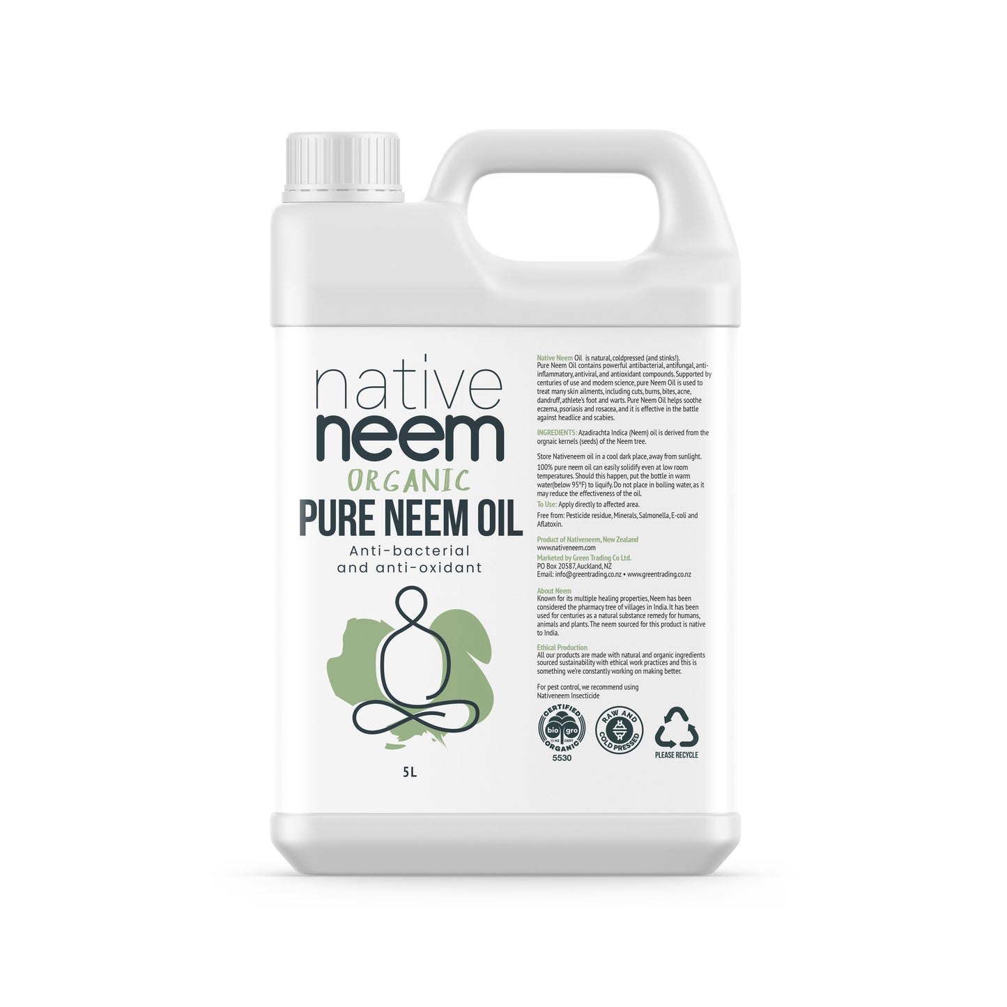 Nativeneem Organic Pure Neem Oil 5L