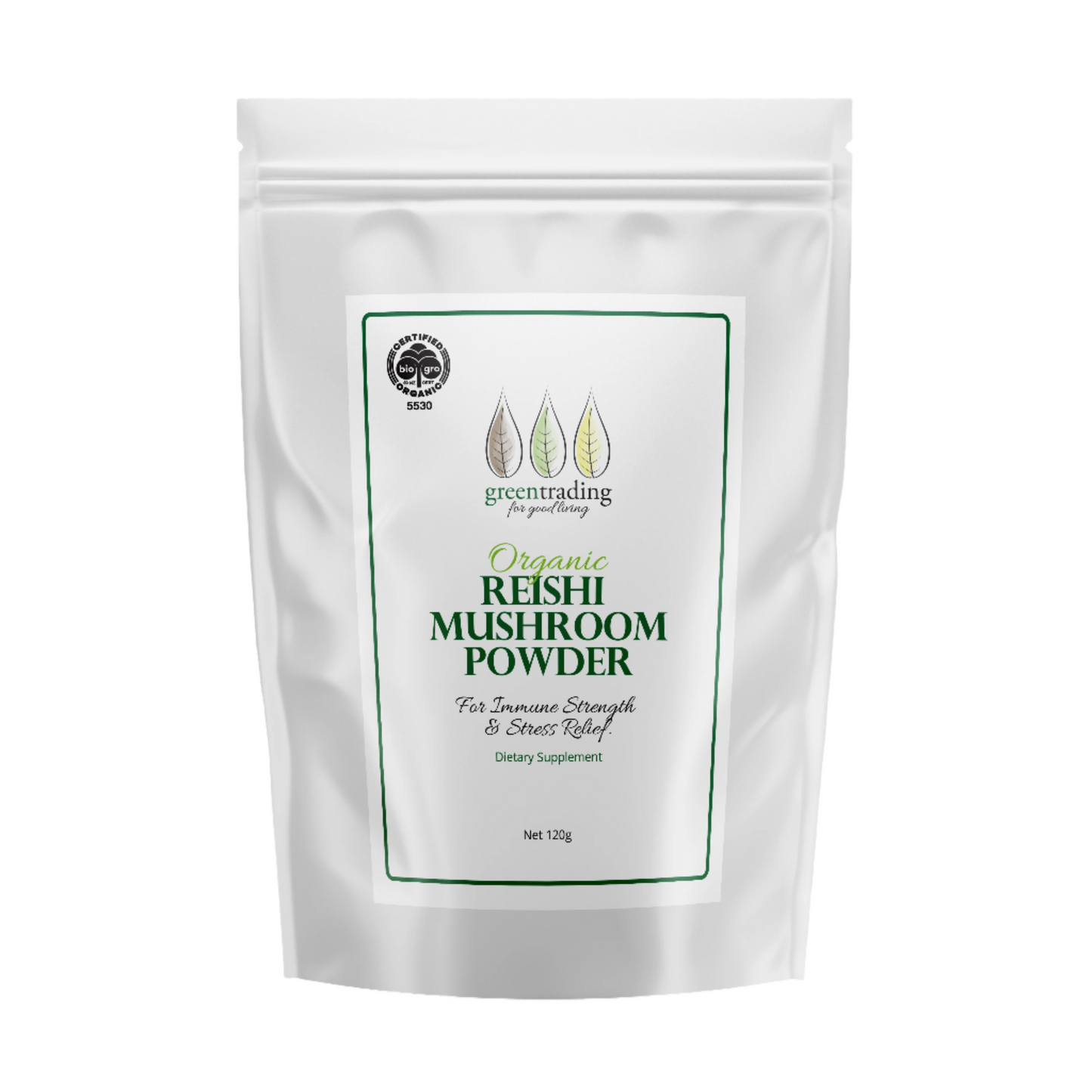 Organic Reishi Mushroom Powder 120g - Green Trading