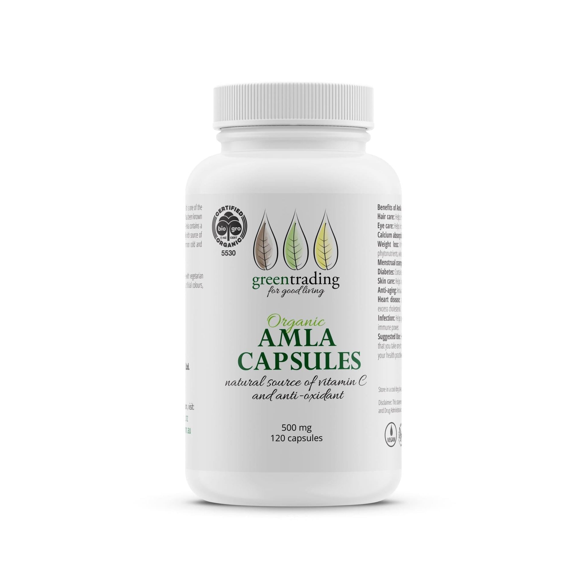 Organic Amla Capsules 500mg - Green Trading