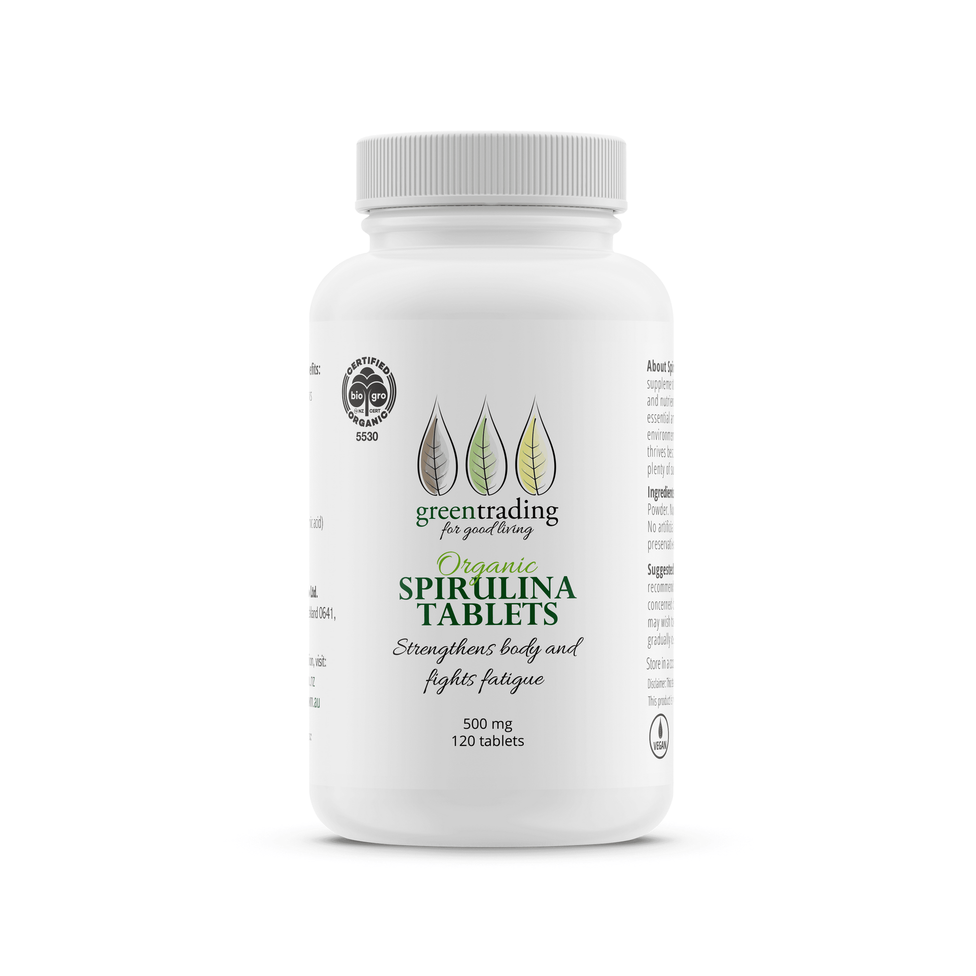 Organic Spirulina Tablets 500mg - Green Trading