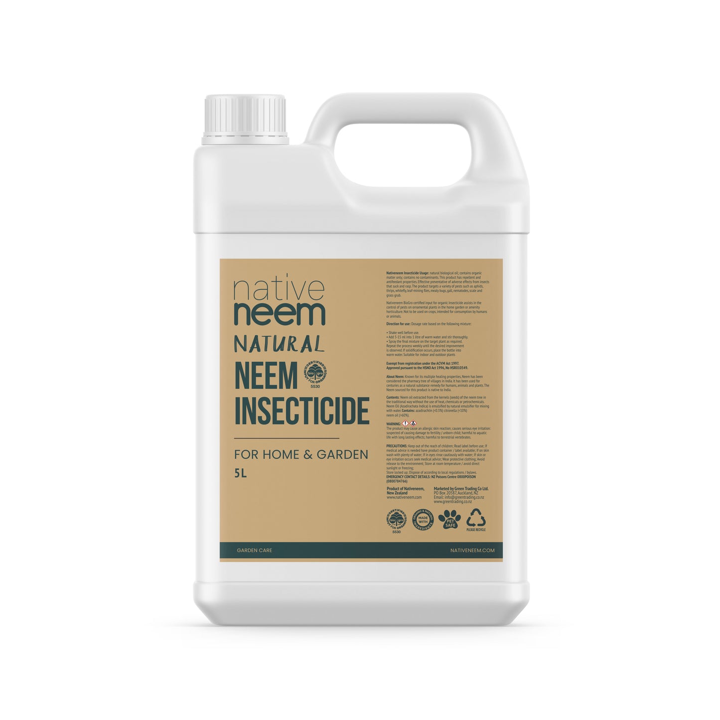 Nativeneem Organic Neem Oil Insecticide 5L