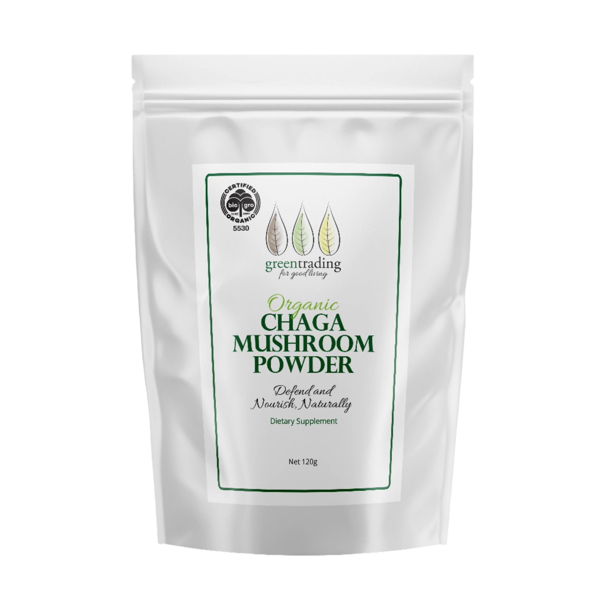 Organic Chaga Mushroom Powder 120g - Green Trading