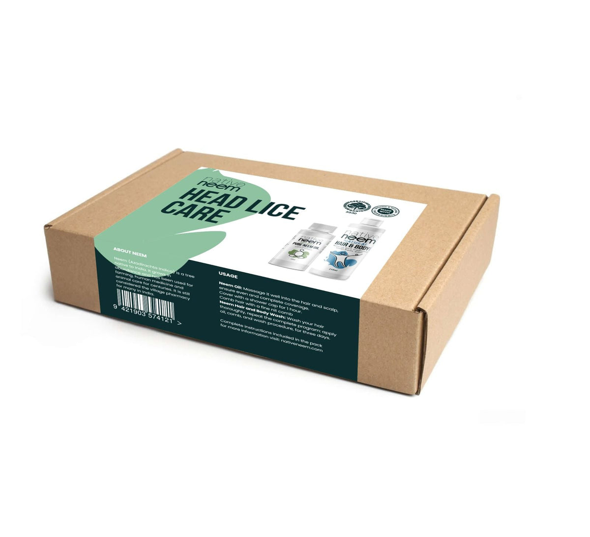 Nativeneem Organic Neem Head Lice Pack packaging