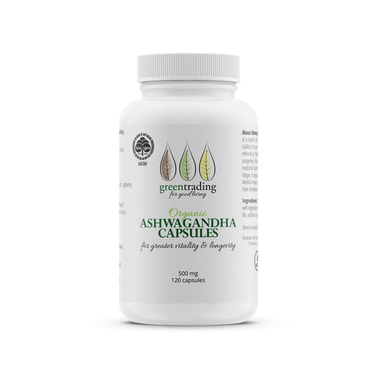 Organic Ashwagandha Capsules 500mg - Green Trading