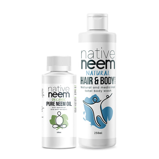 Native Neem Organic Head Lice Pack with pure neem oil and Hair & Body Wash