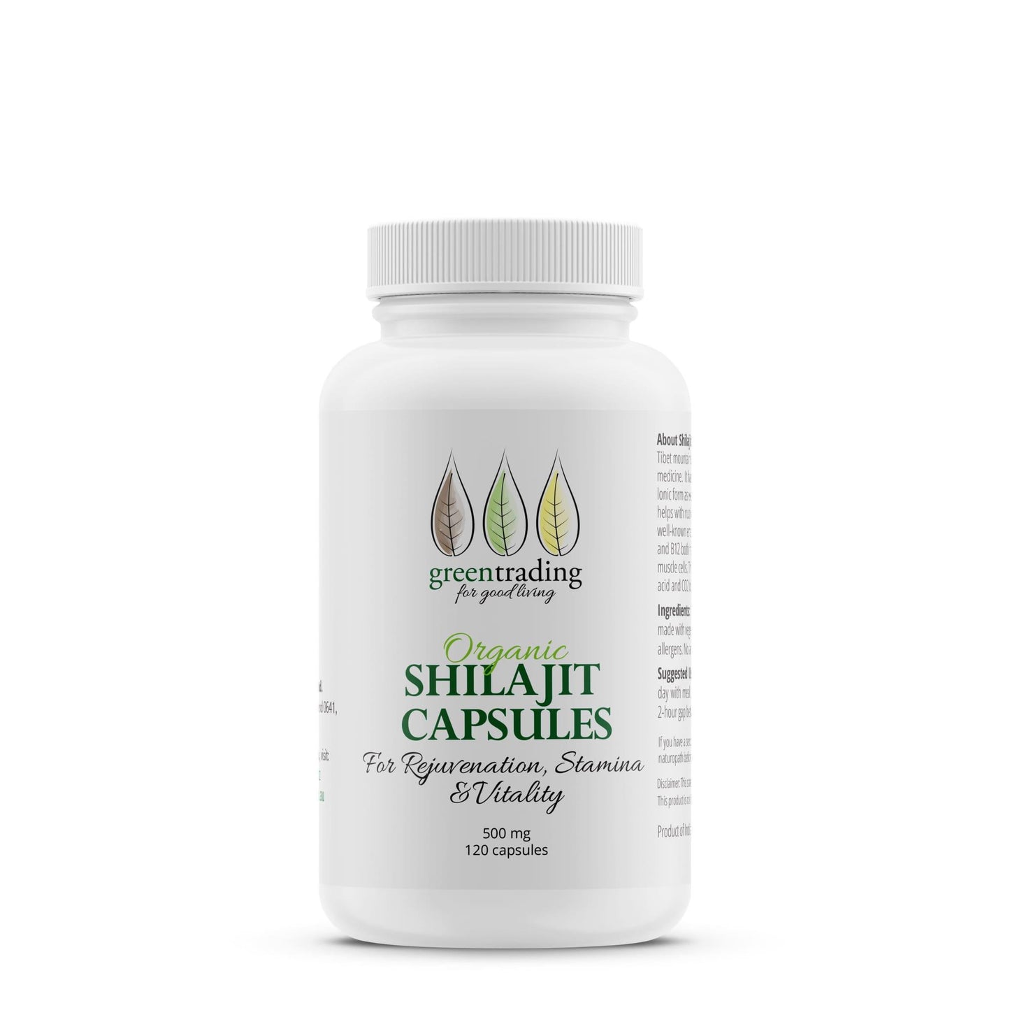 Organic Shilajit Capsules 500mg - Green Trading